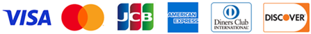VISA / MasterCard / JCB / AMERICAN EXPRESS / Diners Club / DISCOVER